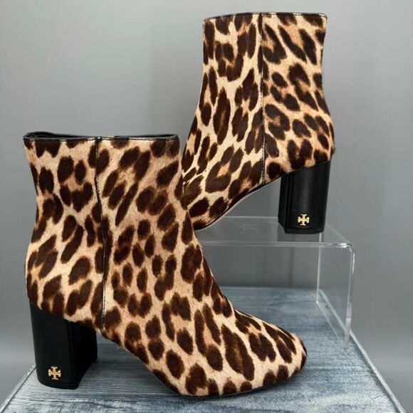 Tory Burch Leather Cheetah Ankle Booties Boots cheetah print - Picture 1 of 7
